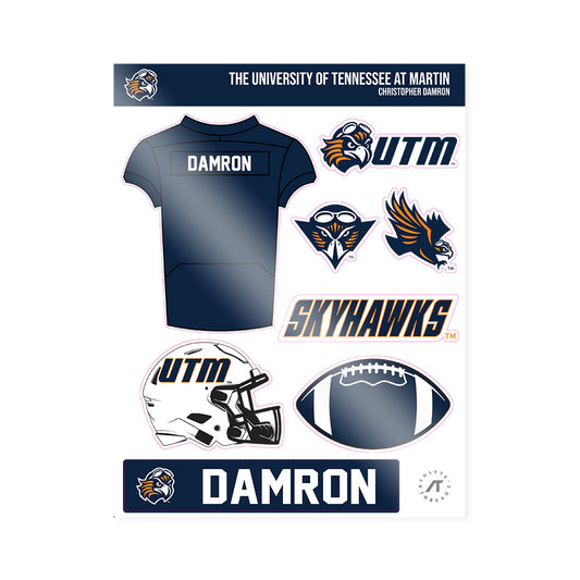 UT Martin - NCAA Football : Christopher Damron - Sticker Sheet-0