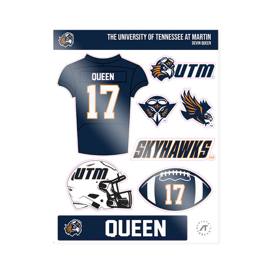 UT Martin - NCAA Football : Devin Queen - Sticker Sheet-0