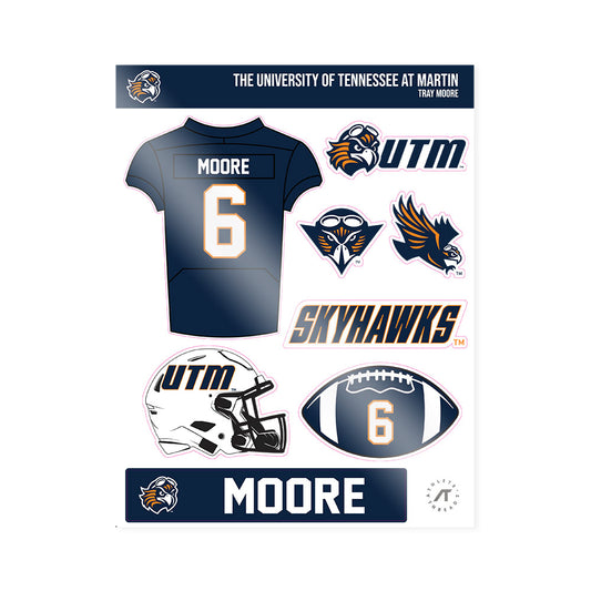 UT Martin - NCAA Football : Tray Moore - Sticker Sheet-0