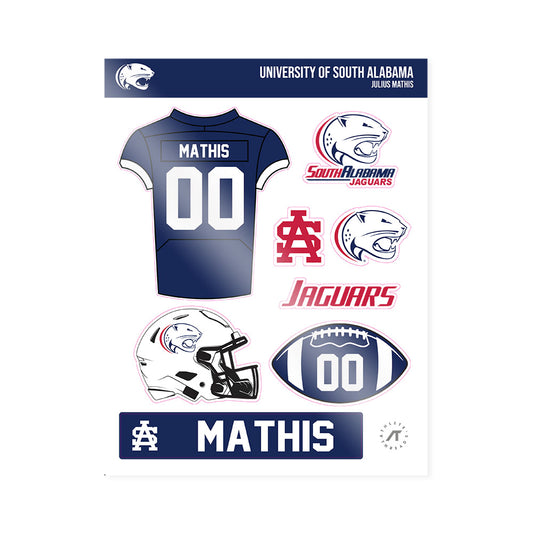 South Alabama - NCAA Football : Julius Mathis - Sticker Sheet-0