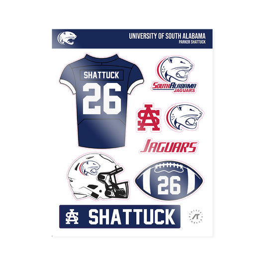 South Alabama - NCAA Football : Parker Shattuck - Sticker Sheet-0