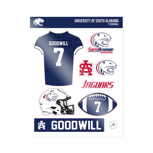 South Alabama - NCAA Football : Ty Goodwill - Sticker Sheet-0