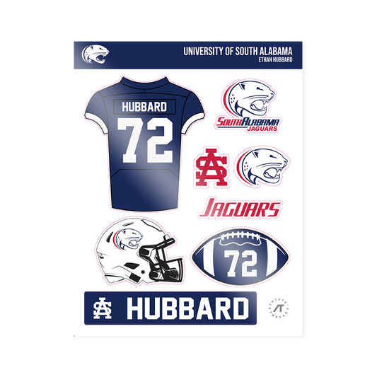 South Alabama - NCAA Football : Ethan Hubbard - Sticker Sheet-0