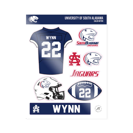 South Alabama - NCAA Football : Caleb Wynn - Sticker Sheet-0