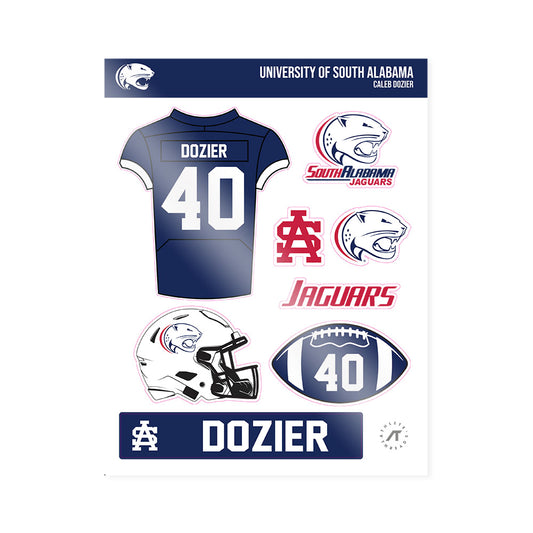 South Alabama - NCAA Football : Caleb Dozier - Sticker Sheet-0