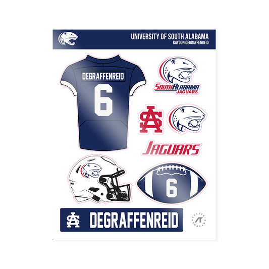 South Alabama - NCAA Football : Kaydon Degraffenreid - Sticker Sheet-0