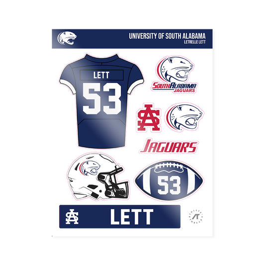 South Alabama - NCAA Football : Letrelle Lett - Sticker Sheet-0