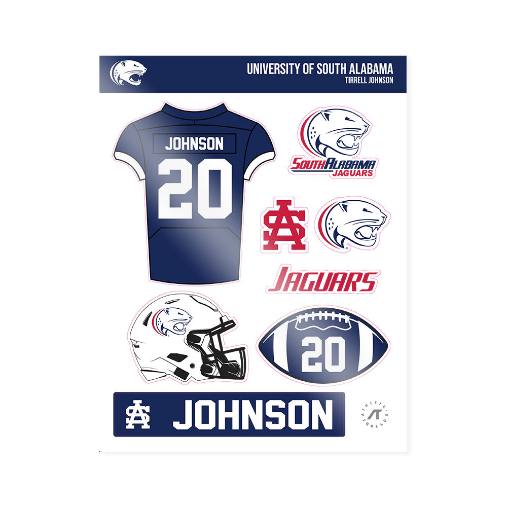 South Alabama - NCAA Football : Tirrell Johnson - Sticker Sheet-0