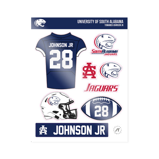 South Alabama - NCAA Football : Tomareo Johnson Jr - Sticker Sheet-0