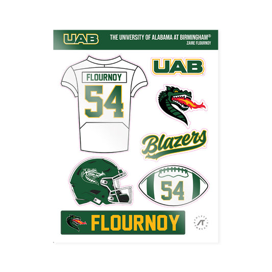 UAB - NCAA Football : Zaire Flournoy - Sticker Sheet-0