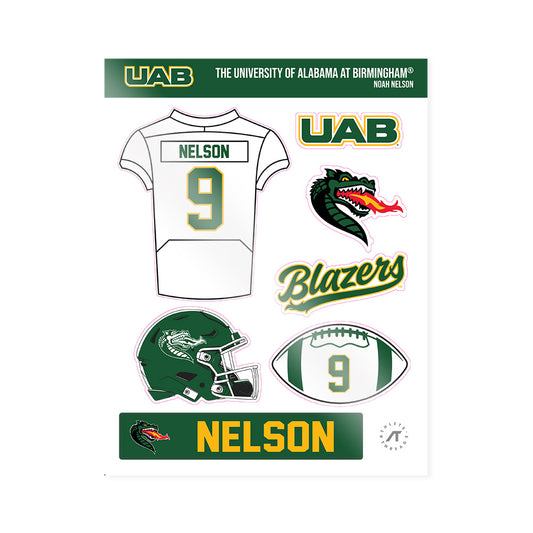 UAB - NCAA Football : Noah Nelson - Sticker Sheet-0