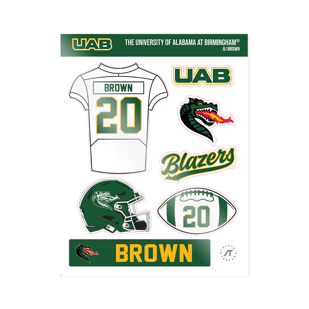 UAB - NCAA Football : Aj Brown - Sticker Sheet-0
