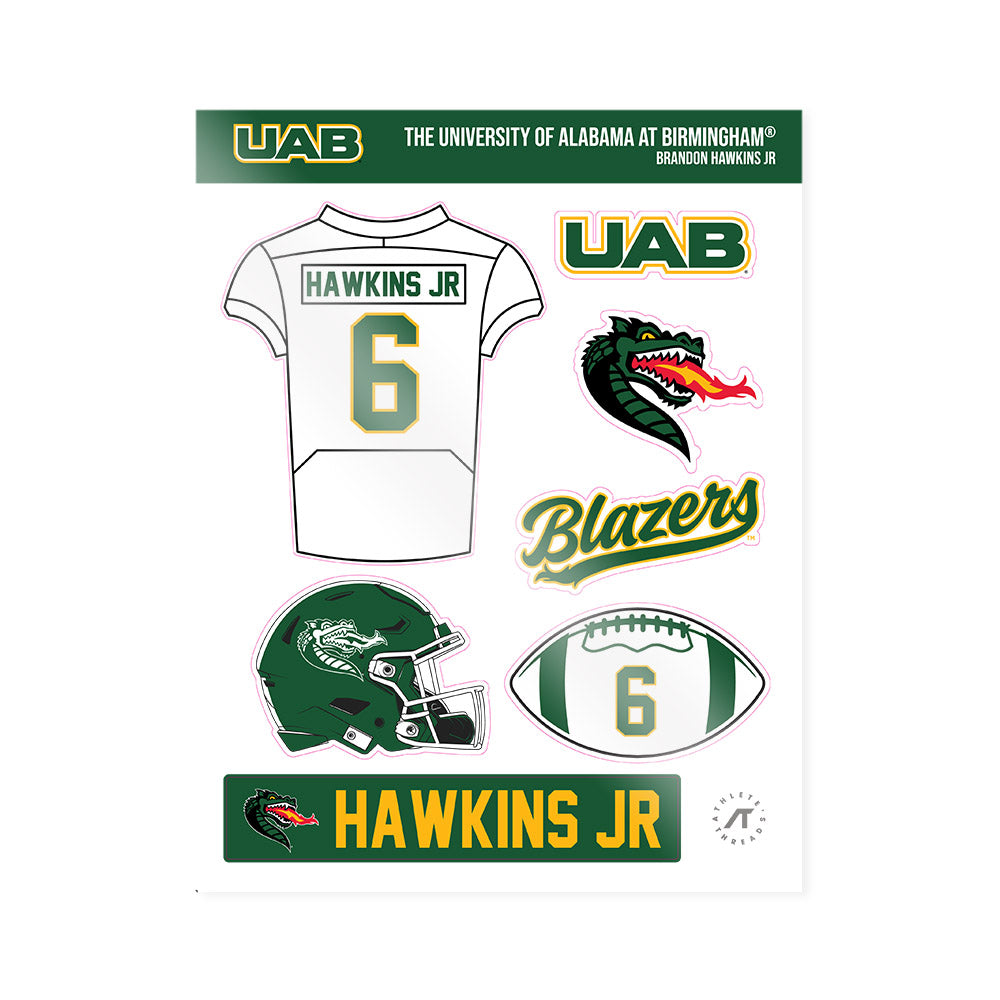 UAB - NCAA Football : Brandon Hawkins Jr - Sticker Sheet-0