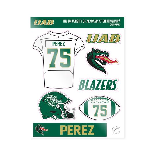 UAB - NCAA Football : Calib Perez - Sticker Sheet-0