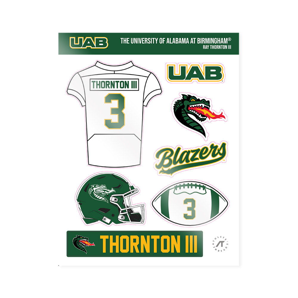 UAB - NCAA Football : Ray Thornton III - Sticker Sheet-0