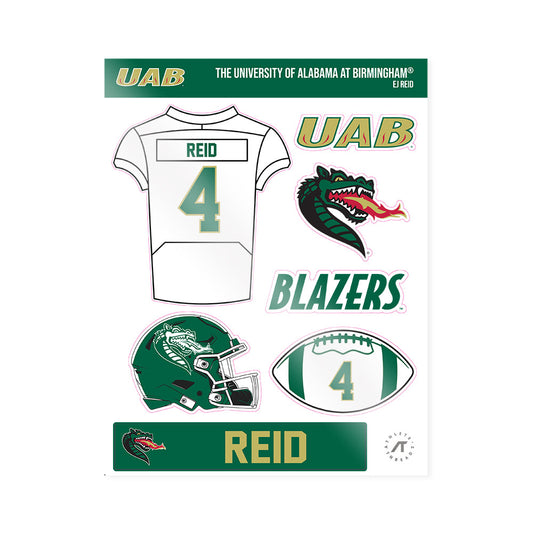UAB - NCAA Football : EJ Reid - Sticker Sheet-0