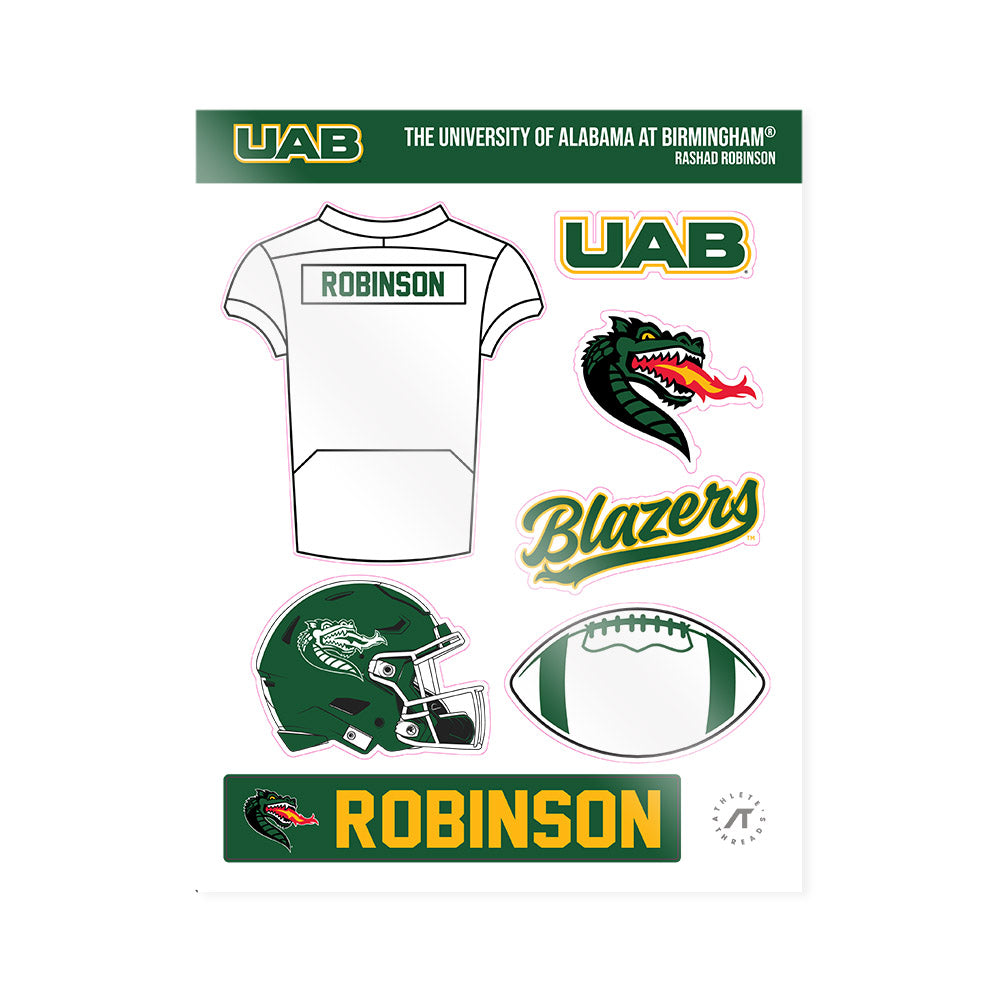 UAB - NCAA Football : Rashad Robinson - Sticker Sheet-0