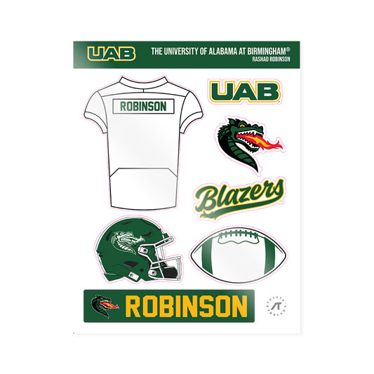 UAB - NCAA Football : Rashad Robinson - Sticker Sheet-0