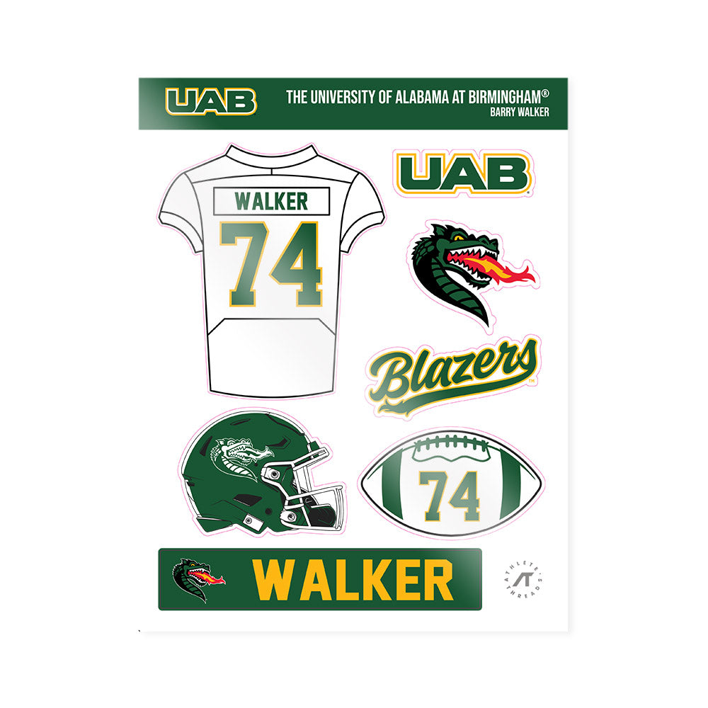 UAB - NCAA Football : Barry Walker - Sticker Sheet-0