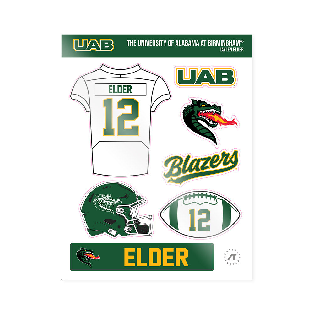 UAB - NCAA Football : Jaylen Elder - Sticker Sheet-0