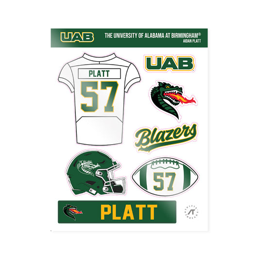 UAB - NCAA Football : Aidan Platt - Sticker Sheet-0