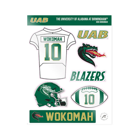UAB - NCAA Football : Kris Wokomah - Sticker Sheet-0