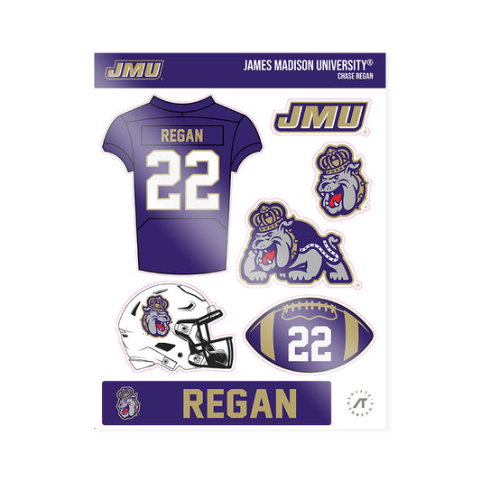 JMU - NCAA Football : Chase Regan - Sticker Sheet-0