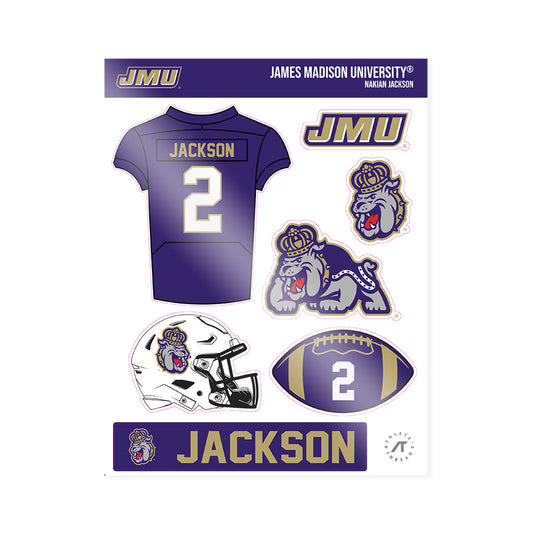 JMU - NCAA Football : Nakian Jackson - Sticker Sheet-0