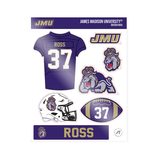 JMU - NCAA Football : Hayden Ross - Sticker Sheet-0