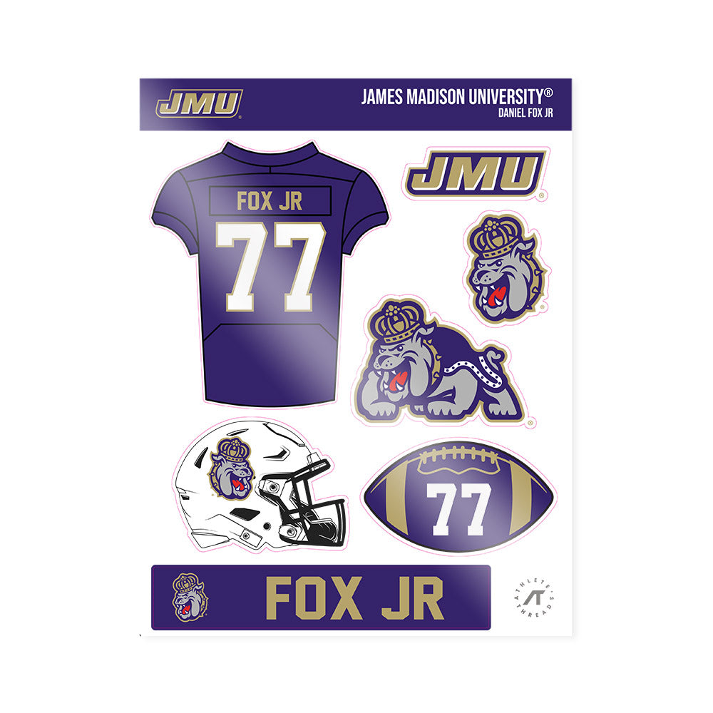 JMU - NCAA Football : Daniel Fox JR - Sticker Sheet-0