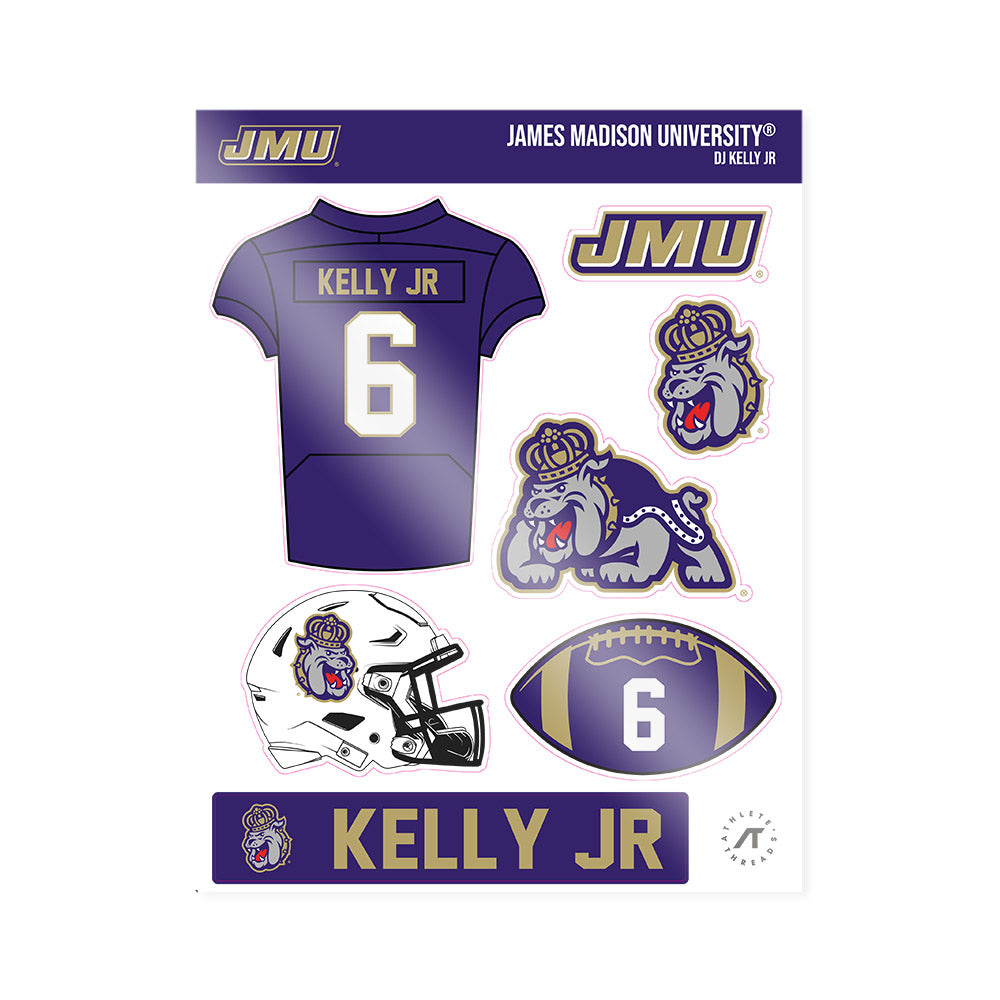 JMU - NCAA Football : DJ Kelly Jr - Sticker Sheet-0