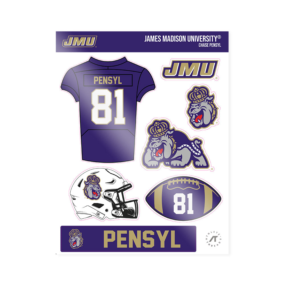 JMU - NCAA Football : Chase Pensyl - Sticker Sheet-0