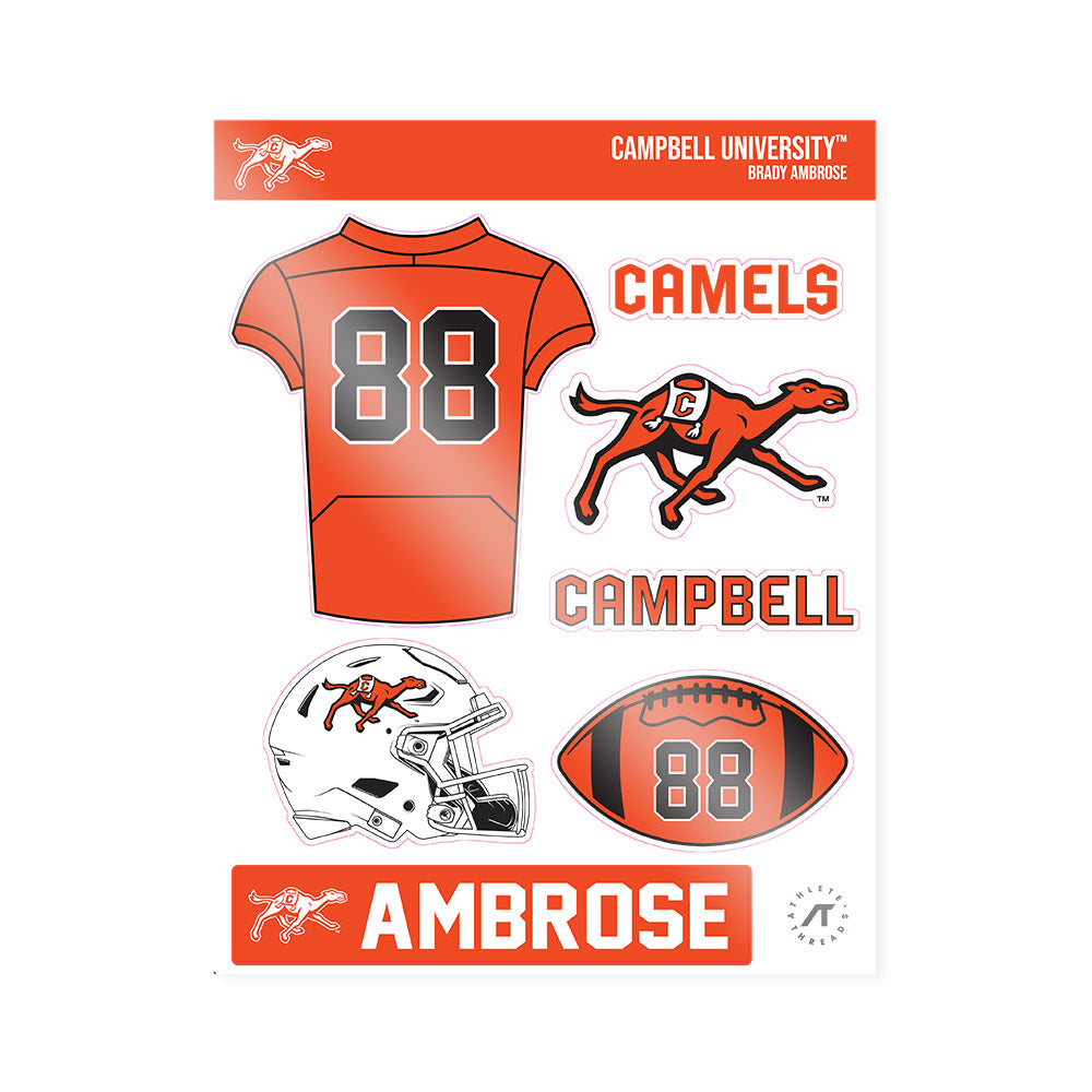 Campbell - NCAA Football : Brady Ambrose - Sticker Sheet-0