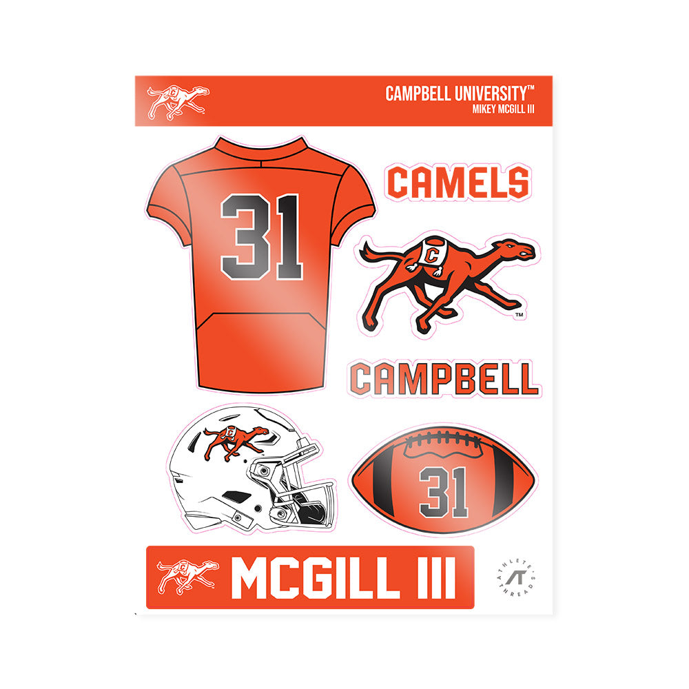 Campbell - NCAA Football : Mikey McGill III - Sticker Sheet-0