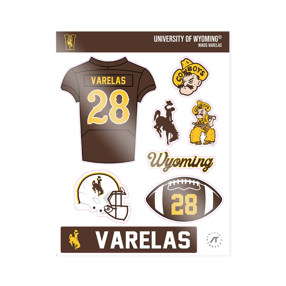 Wyoming - NCAA Football : Nikos Varelas - Sticker Sheet-0