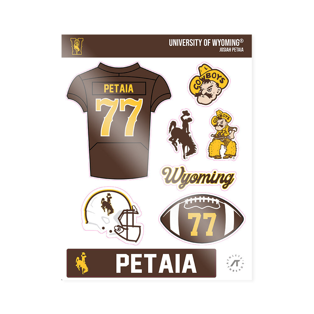 Wyoming - NCAA Football : Josiah Petaia - Sticker Sheet-0