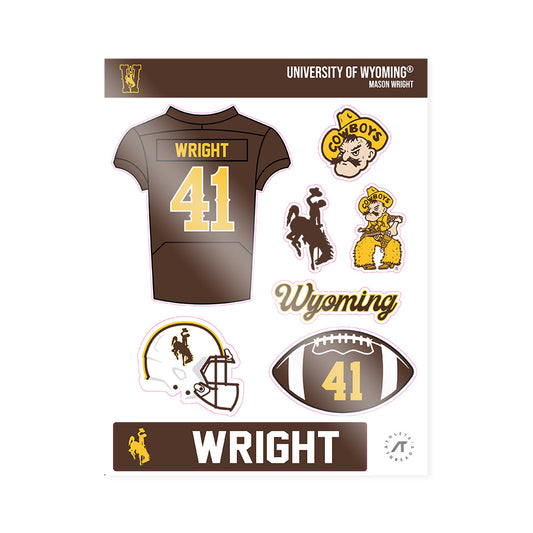 Wyoming - NCAA Football : Mason Wright - Sticker Sheet-0