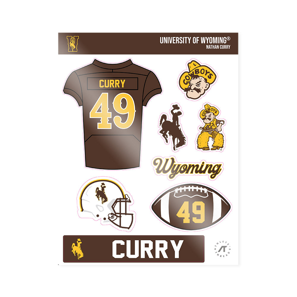 Wyoming - NCAA Football : Nathan Curry - Sticker Sheet-0