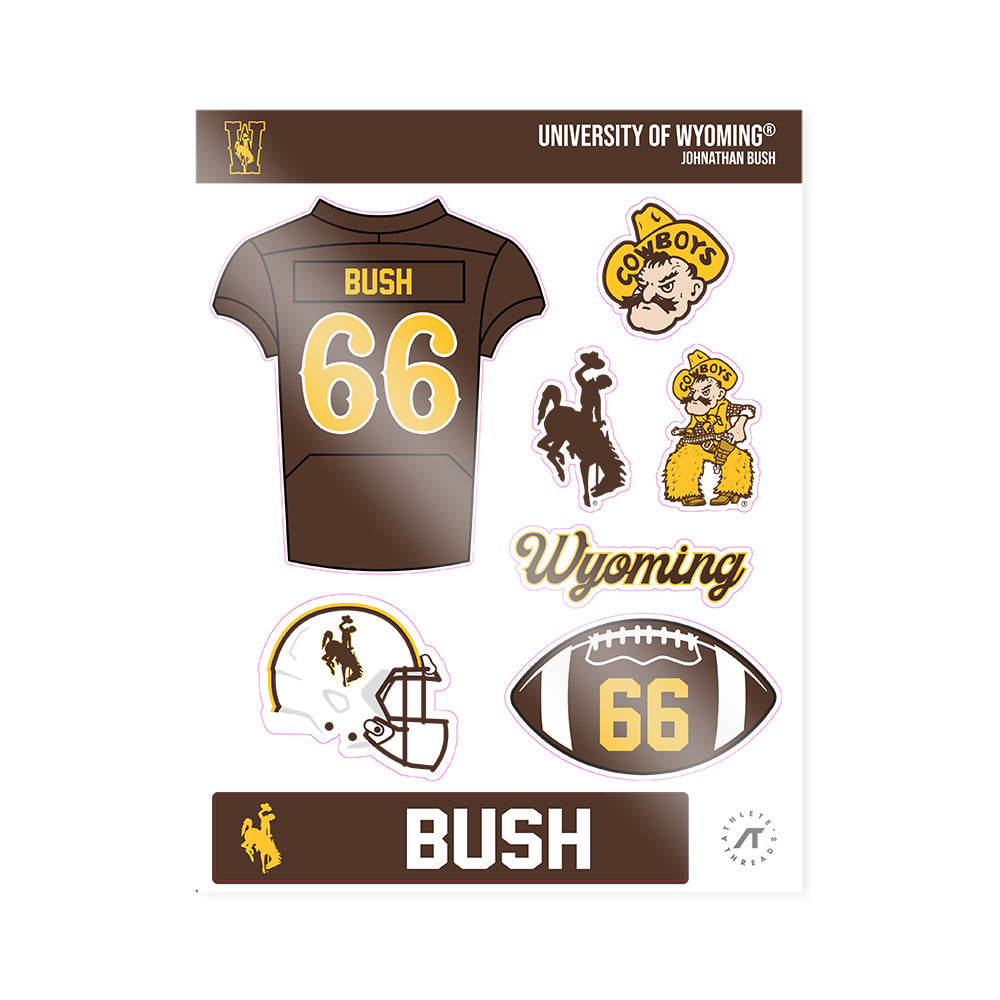 Wyoming - NCAA Football : Johnathan Bush - Sticker Sheet-0