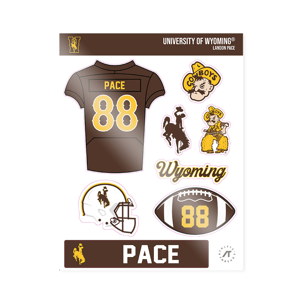 Wyoming - NCAA Football : Landon Pace - Sticker Sheet-0