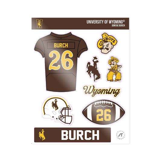 Wyoming - NCAA Football : Dontae Burch - Sticker Sheet-0