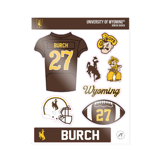 Wyoming - NCAA Football : Dontae Burch - Sticker Sheet-0