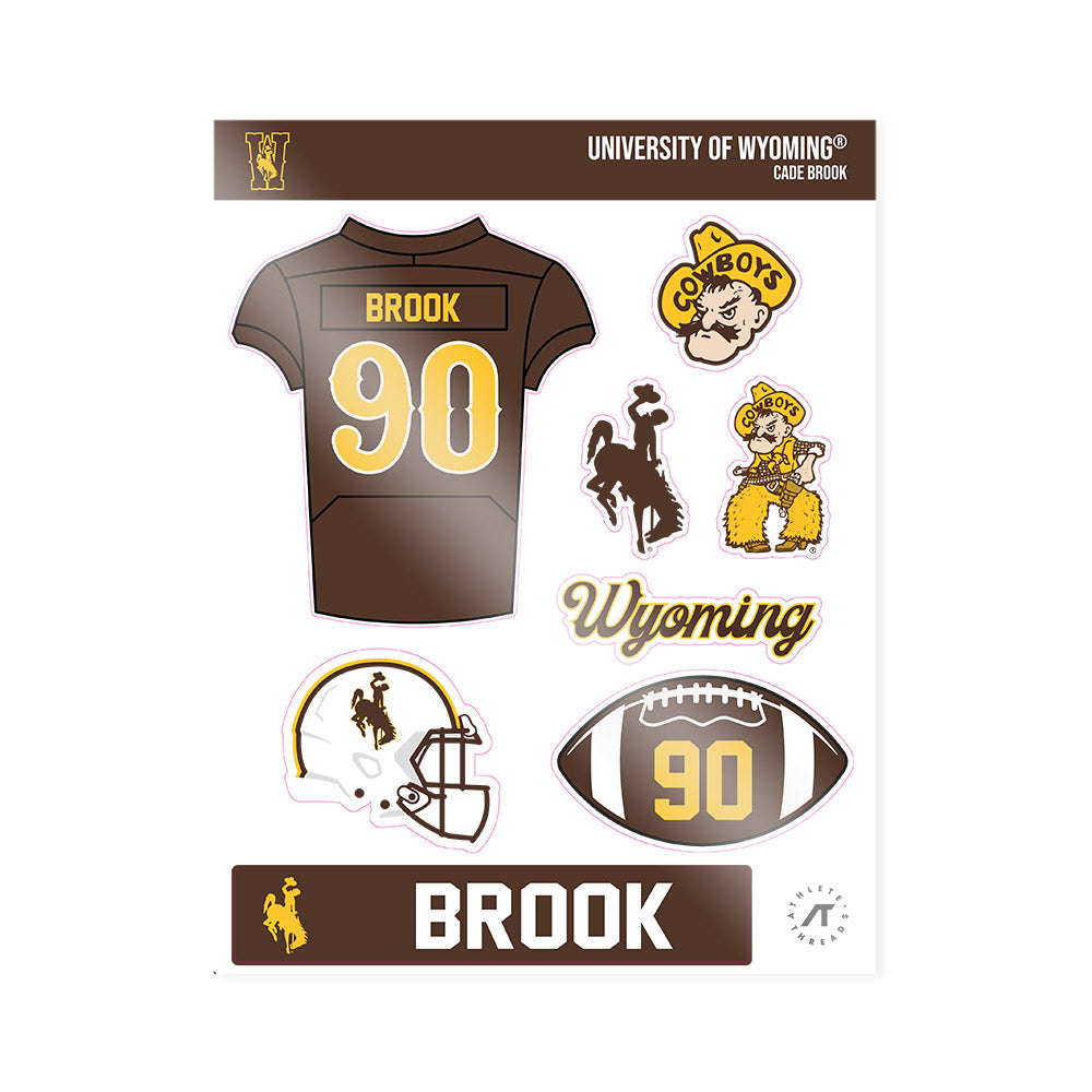 Wyoming - NCAA Football : Cade Brook - Sticker Sheet-0