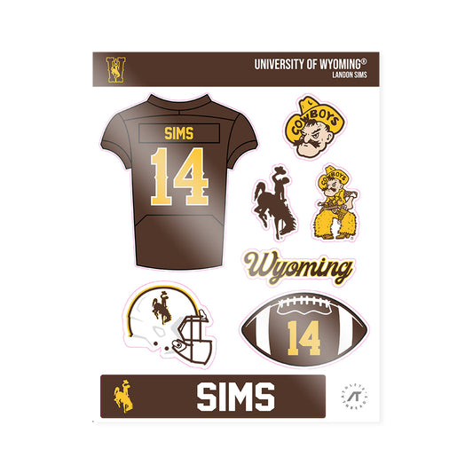 Wyoming - NCAA Football : Landon Sims - Sticker Sheet-0