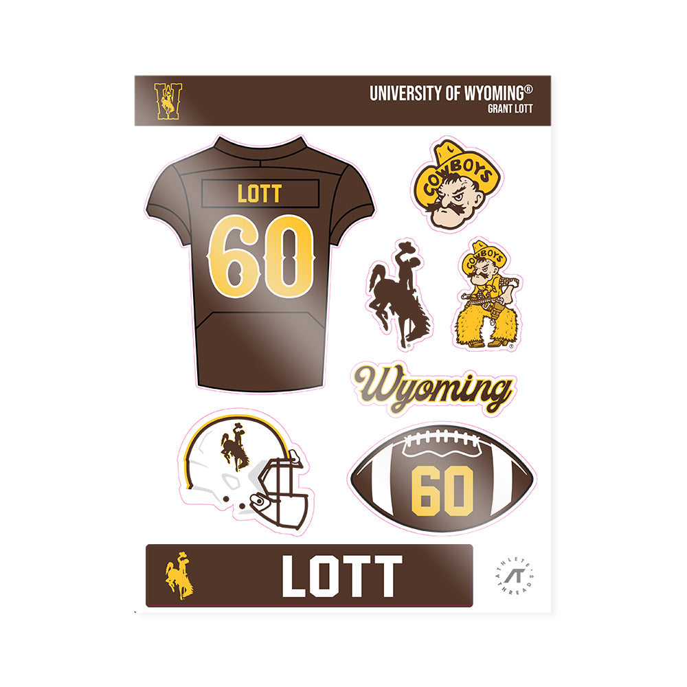 Wyoming - NCAA Football : Grant Lott - Sticker Sheet-0