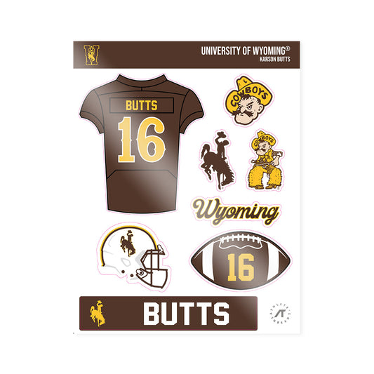 Wyoming - NCAA Football : Karson Butts - Sticker Sheet-0