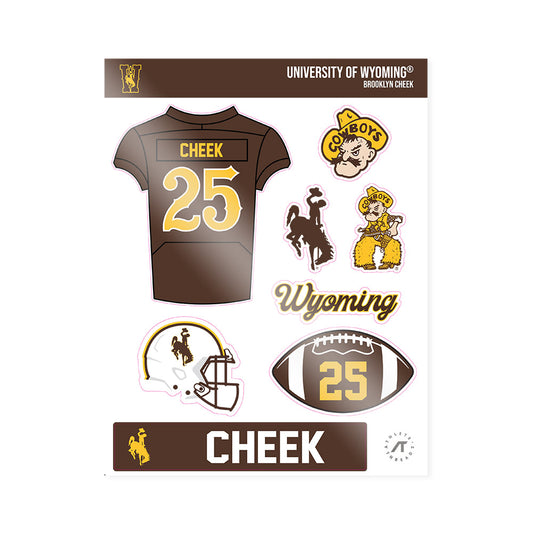 Wyoming - NCAA Football : Brooklyn Cheek - Sticker Sheet-0