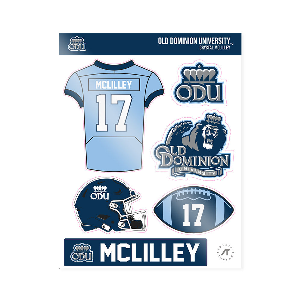 Old Dominion - NCAA Football : Crystal McLilley - Sticker Sheet-0