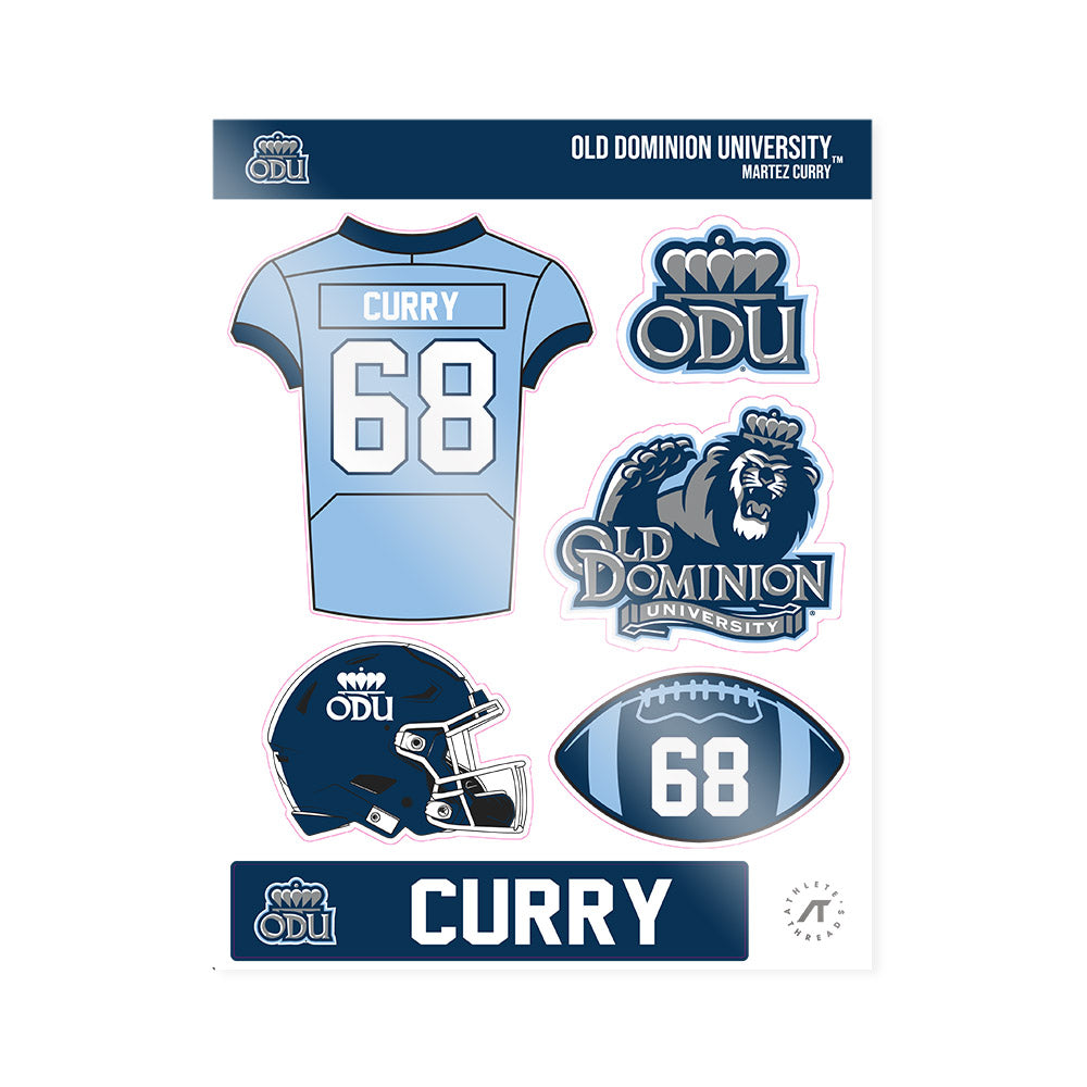 Old Dominion - NCAA Football : Martez Curry - Sticker Sheet-0