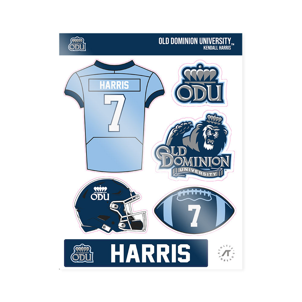 Old Dominion - NCAA Football : Kendall Harris - Sticker Sheet-0